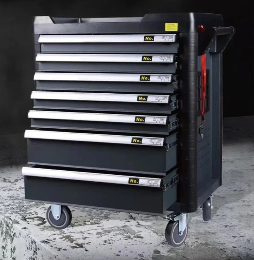 EnergySaving MultiColor 7Drawer Portable Auto Repair Tool Set, High-Carbon Steel with Functional Layered Design for Auto Service