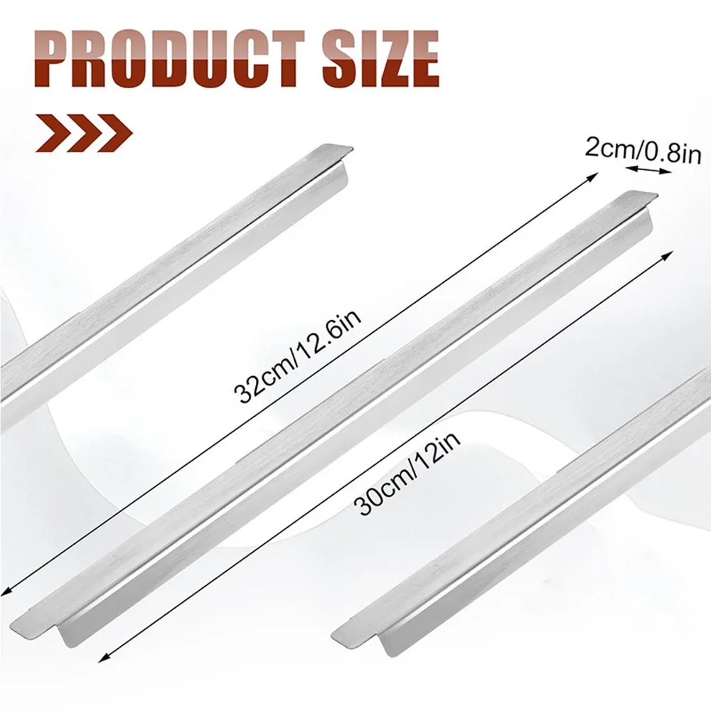 8pcs Stainless Steel Adapter Bar Long Shape Design Durable Build Food Service Divider Reusable Silver Metal Food Divider Rod