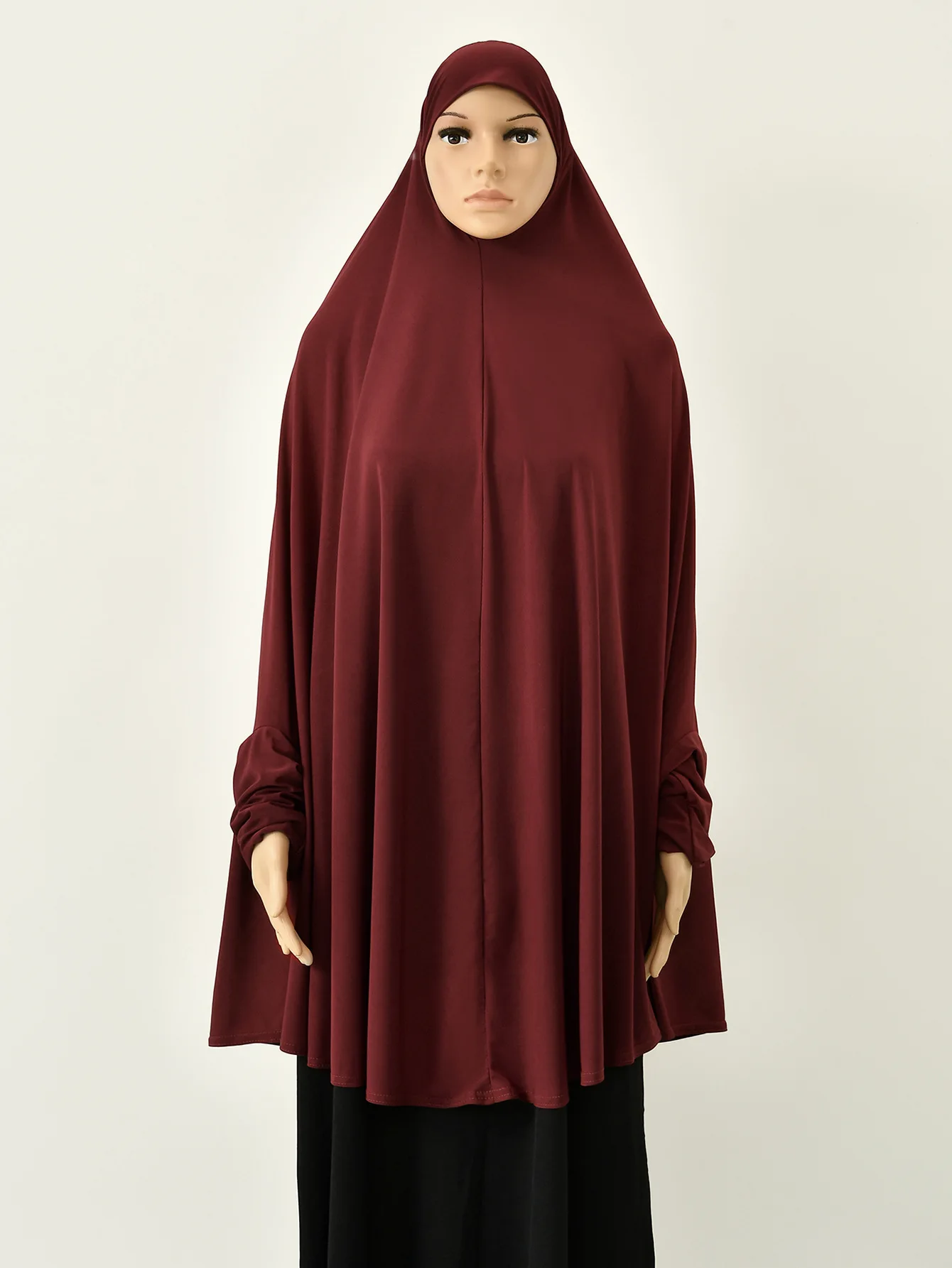 

Новый модный мусульманский хиджаб из конопли, химар, длинный мусульманский платок для Рамадана и Ид, женская джуба, исламская мусульманская молитвенная одежда