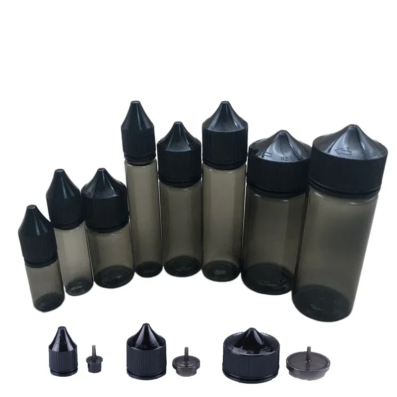 10pcs 30ml-120ml Plastic Empty Squeezable Dropper Bottle Reusable Travel Vape oil Container Child Resistant Caps  Water Bottles