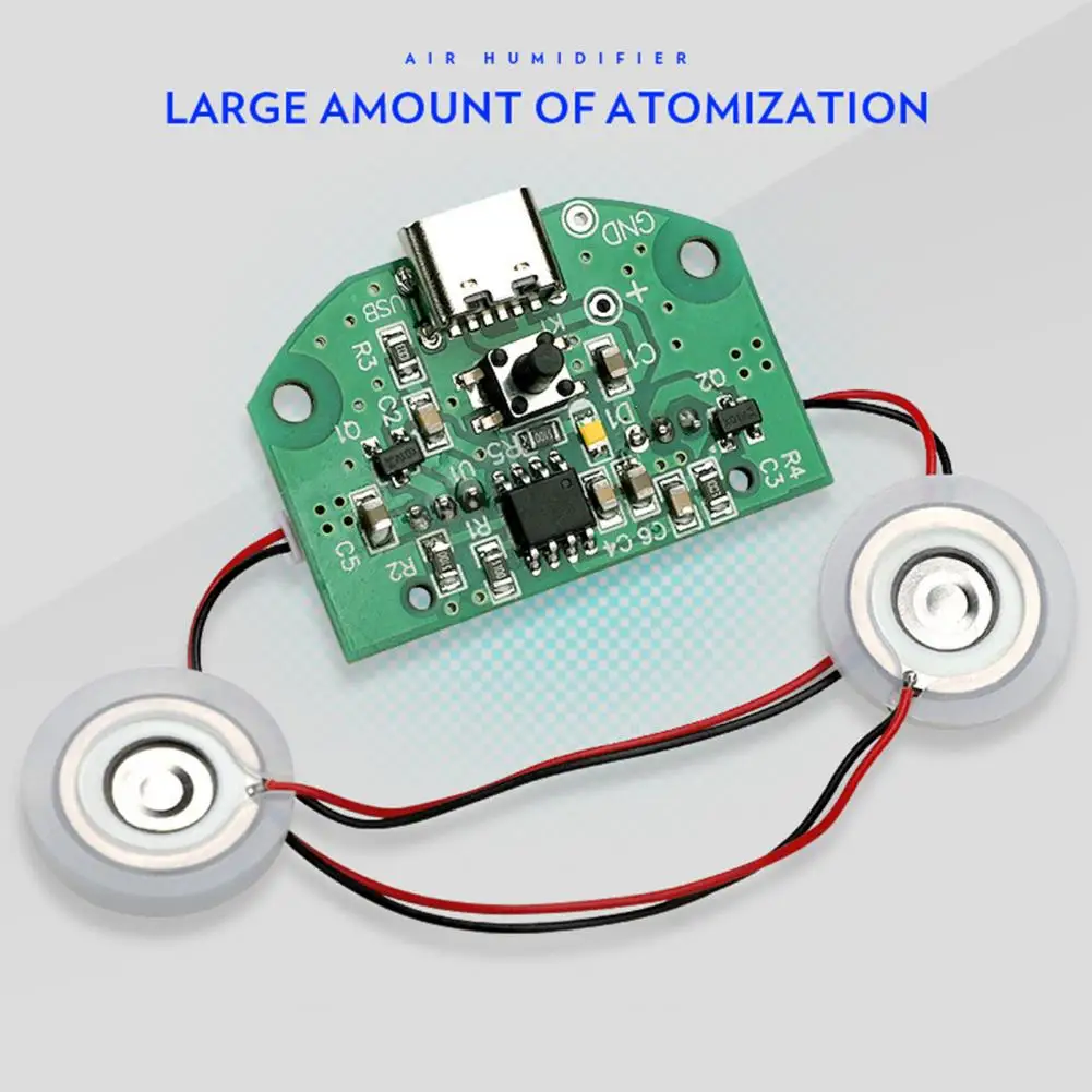 

Adjustable Spray Modes Module Ultrasonic Atomizing Module Kit for Diy Moisturizing Transducer Type-c Usb 5v 20mm 1.5-3w for Mist