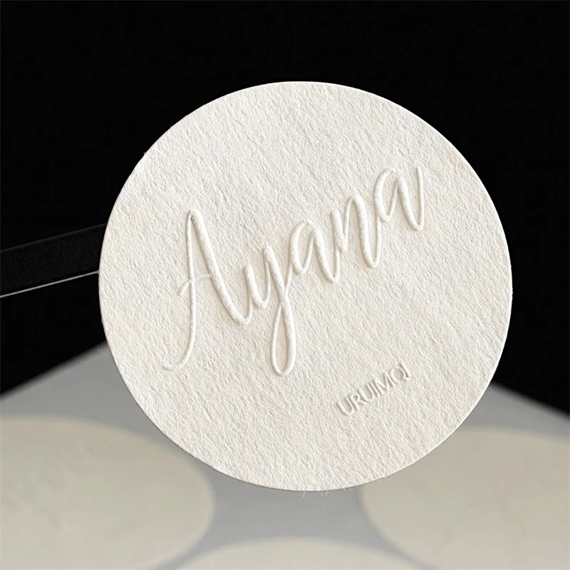Custom Special Textured Paper Embossed Labels Sticker Custom Adhesive Vintage Candle Labels
