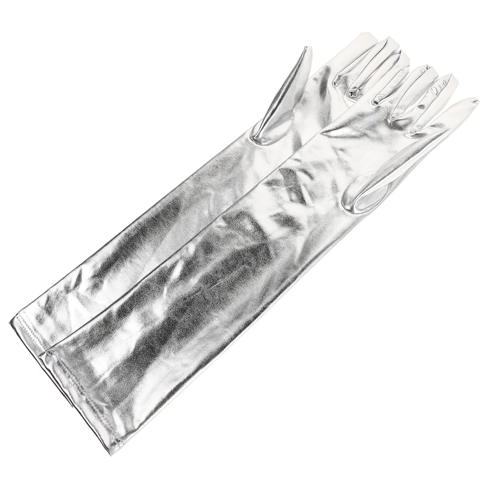 

1 пара лакированных перчаток с мокрым эффектом, длинные блестящие до локтя, карнавальный костюм на Хэллоуин, мужские длинные перчатки