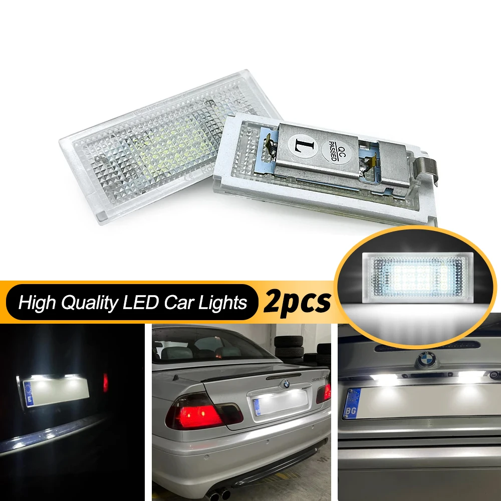 For BMW E46 2D LED License Plate Light BMW E46 M3 Plug and Play Car License Plate Number Illumination Replacement Light