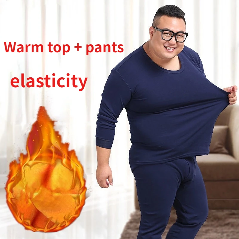 Ropa interior térmica de invierno para hombre, traje de talla 6XL de lana para mantener el calor, Calzoncillos largos, ropa de dormir suelta y elástica para el hogar