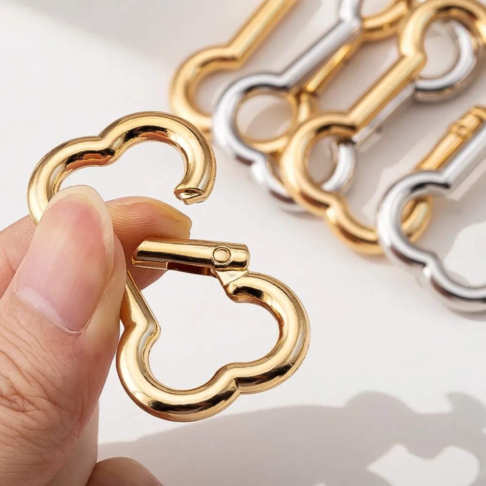 1/2pcs Metal Bone Shape Ring Snap Hook Spring Gate Trigger Clasps Clips for DIY Leather Craft Belt Strap Webbing Keychain Hooks
