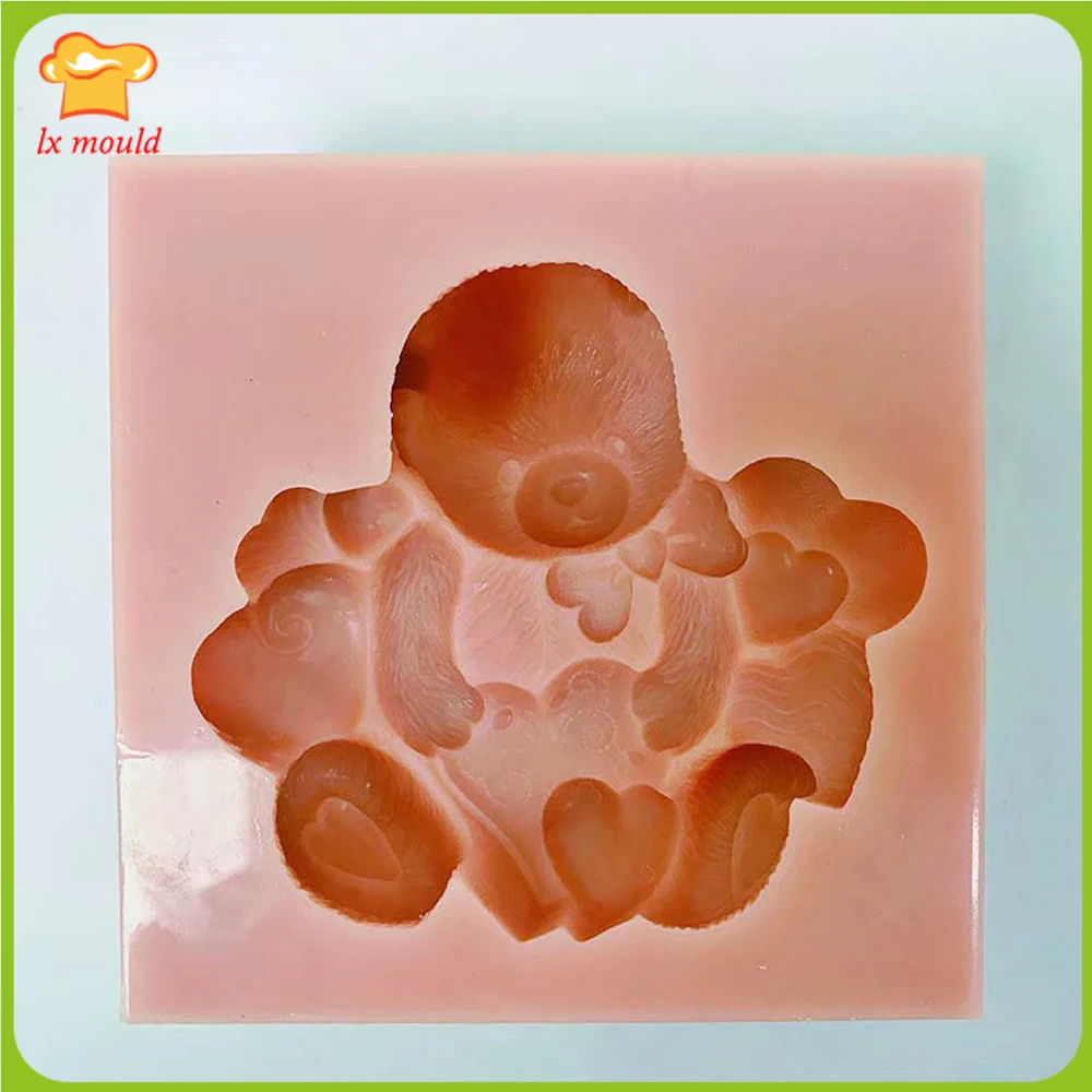 2D Silicone Soap Sugar Craft Fondant Chocolate Candy Mold –  Embrace love Bears