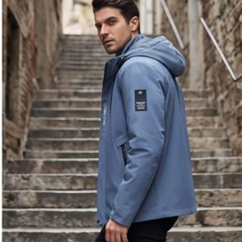 2026 autumn and winter new men's jacket coat sunscreen windbreaker zipper casual hooded baseball outdoor sports coat
