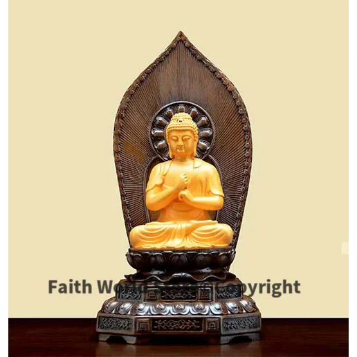 

GOOD BUDDHA # Greco-Buddhist HOME OFFICE efficacious Protection # Southeast Asia GOLDEN RU LAI Buddha statue- 34CM large