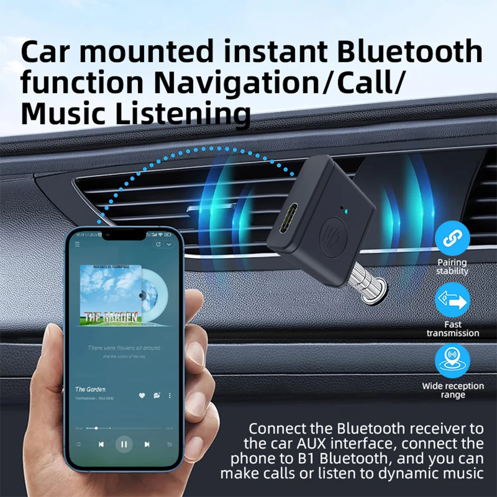 Transmisor receptor con Bluetooth 5,3, adaptador inalámbrico 2 en 1, conector de 3,5mm para música de coche, receptor de Audio, auriculares Aux,