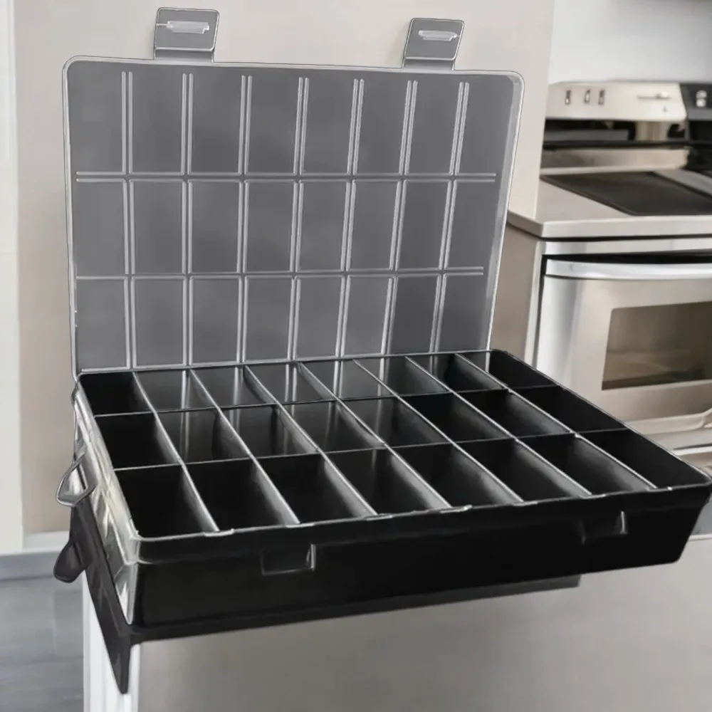 Organizer Container Display Case Jewelry Earring Box 24 Grids Compartment Plastic Box for Bead Screw