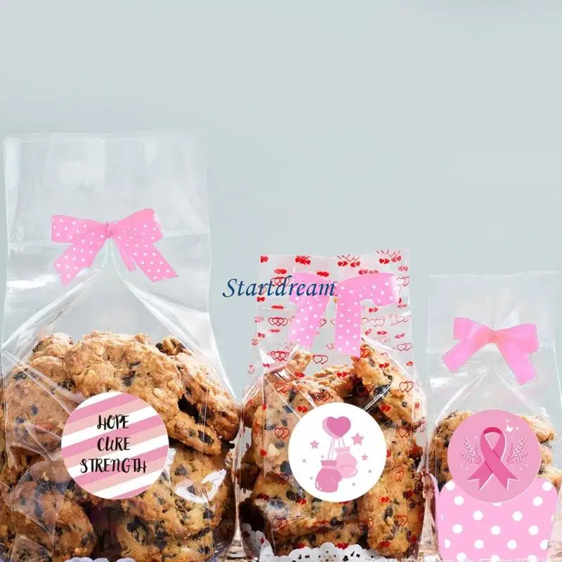 Ribbon Sticker Decorative Labels Breasts Awareness Sticker Pink Sticker K92C