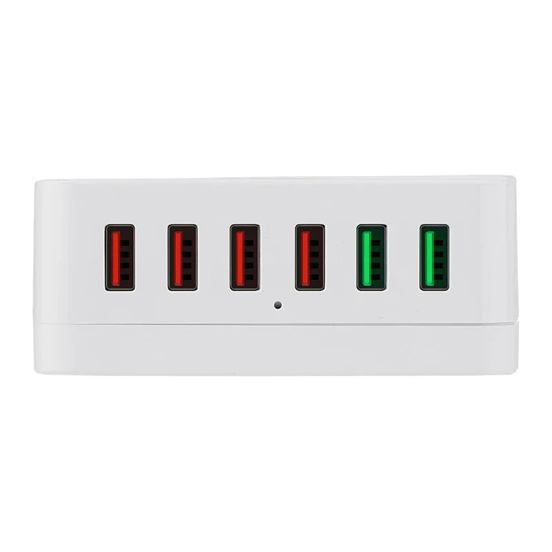 72W 6พอร์ตชาร์จเร็ว3.0 LED ที่ชาร์จ USB เดสก์ท็อปที่ชาร์จสถานีสำหรับแท่นที่ชาร์จความเร็วสูงไร้สายแท็บเล็ตโทรได้ Qi