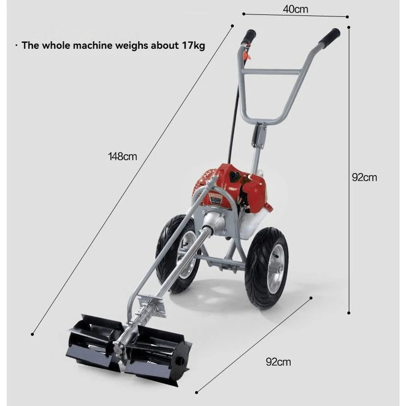 New Hand Push Lawn Mower, Small Household Multifunctional Soil Loosening, Weeding and Weeding Machine