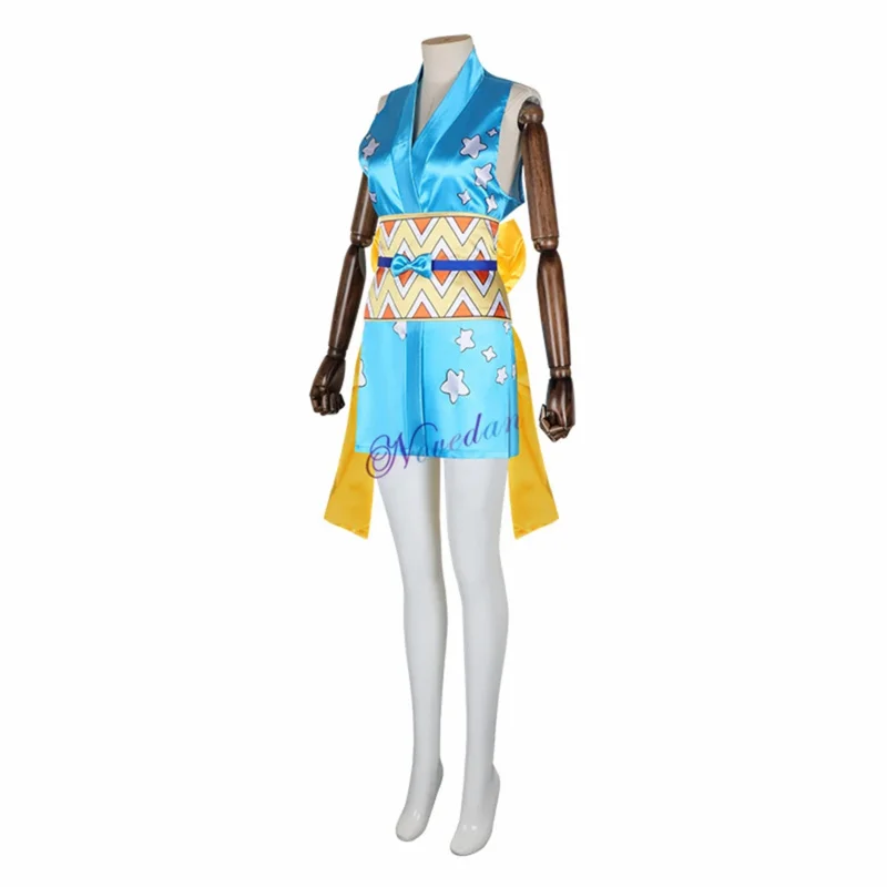 Anime Wano Land Nami Cosplay Kostüm Wanokuni Stil Nami Kimono Kleid Outfit Frauen Halloween Karneval Kostüm Perücke