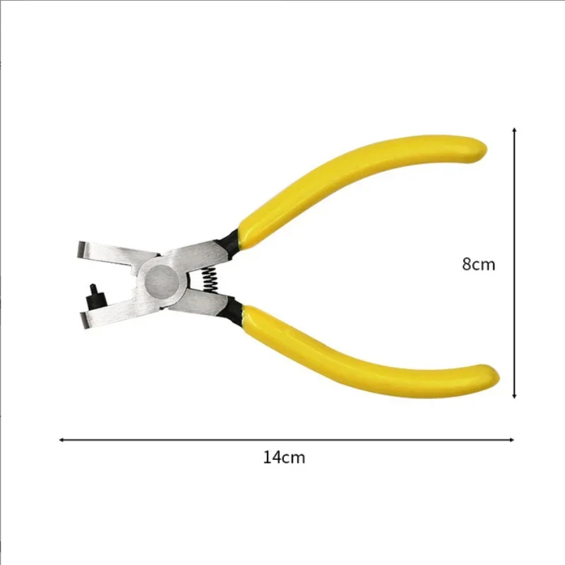 1Pc Yellow Watch Band Hole Punch Pliers Good Rebound Spring Loaded Easy Operate Leather Puncher for Watch Strap DIY Craft Repair