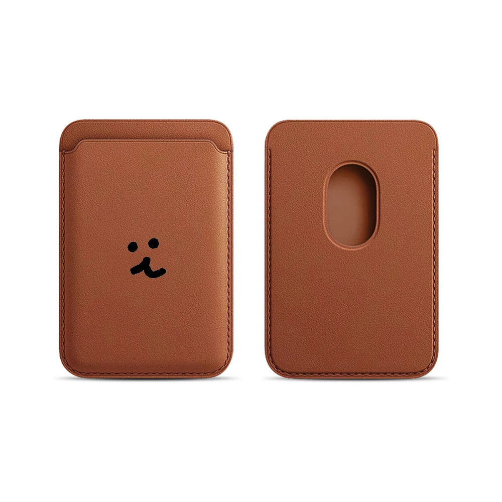 Minimalistisches, niedliches Leder-Kartenetui für Magnetische Hüllen, geeignet für alle iPhones mit Magsafe-Kartenfunktion. – Detail 19