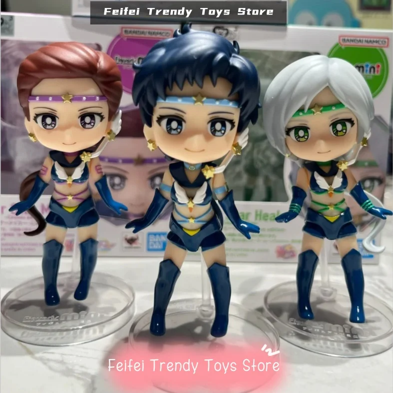 

Фигурки героев мультфильма Bandai, фигурка Сейлор Мун, мини-фигурка Сейлор звезда, Healer Seiya Kou, коллекция героев мультфильма, искусственные подарки, игрушки