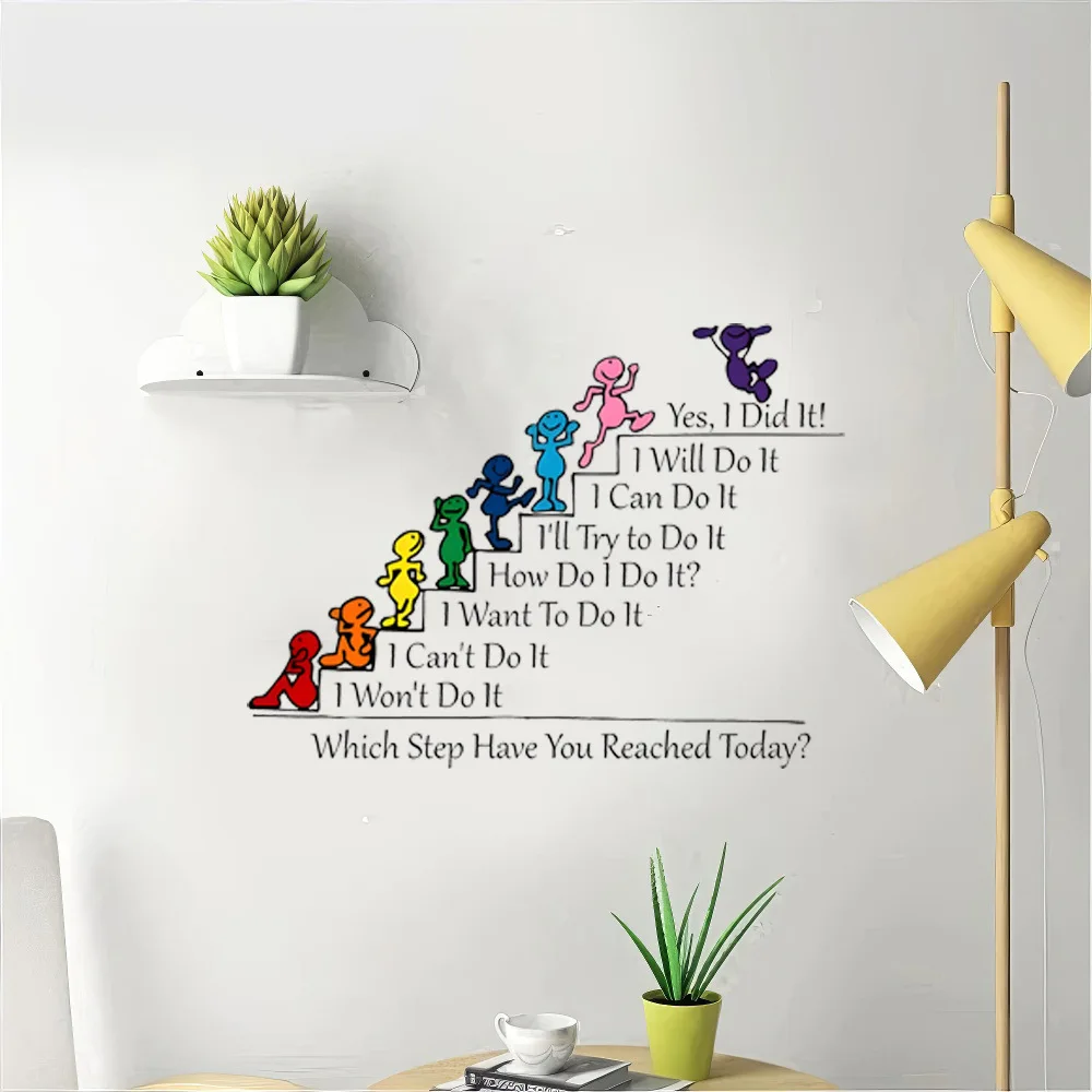 Which Step Have You Reached Today Motivation Quote Wall Decal Team Building Quotes School Class Rooms Wall Stickers Office