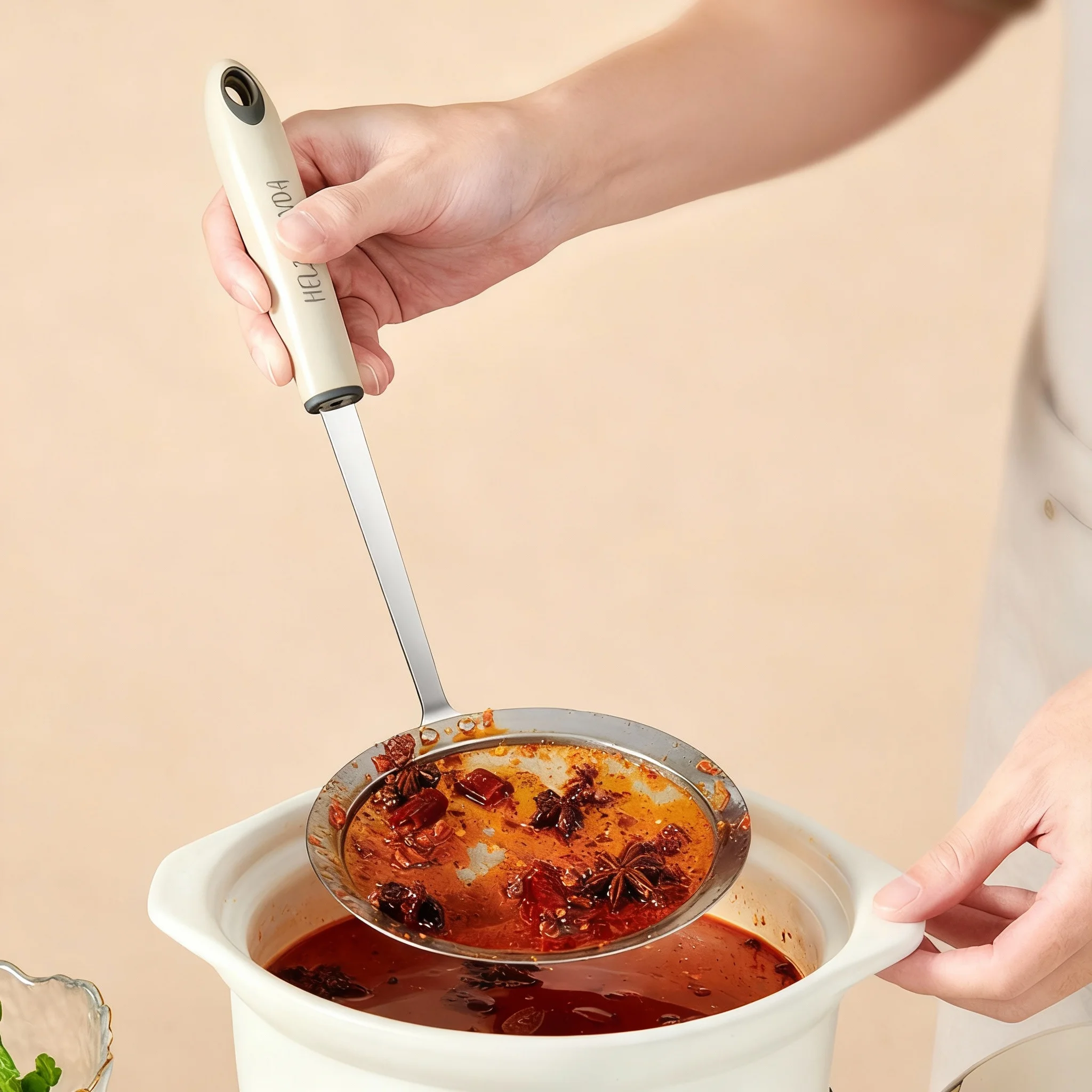 

Long Handle Residue Filter Spoon 304 Stainless Steel Fine Mesh Flour Sieve Oil Strainer Large Slotted Spoon Kitchen Utensils