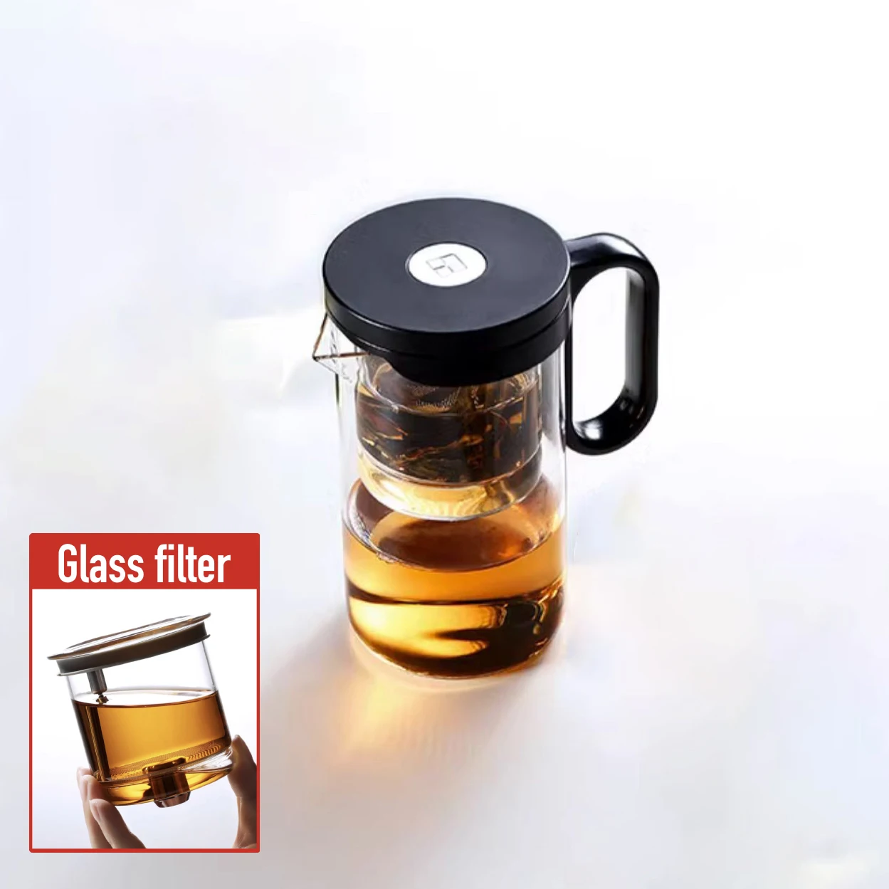 Bonston- glass teapots，Button type tea separation, tea pot，Heat-resistant glass teapot BP11