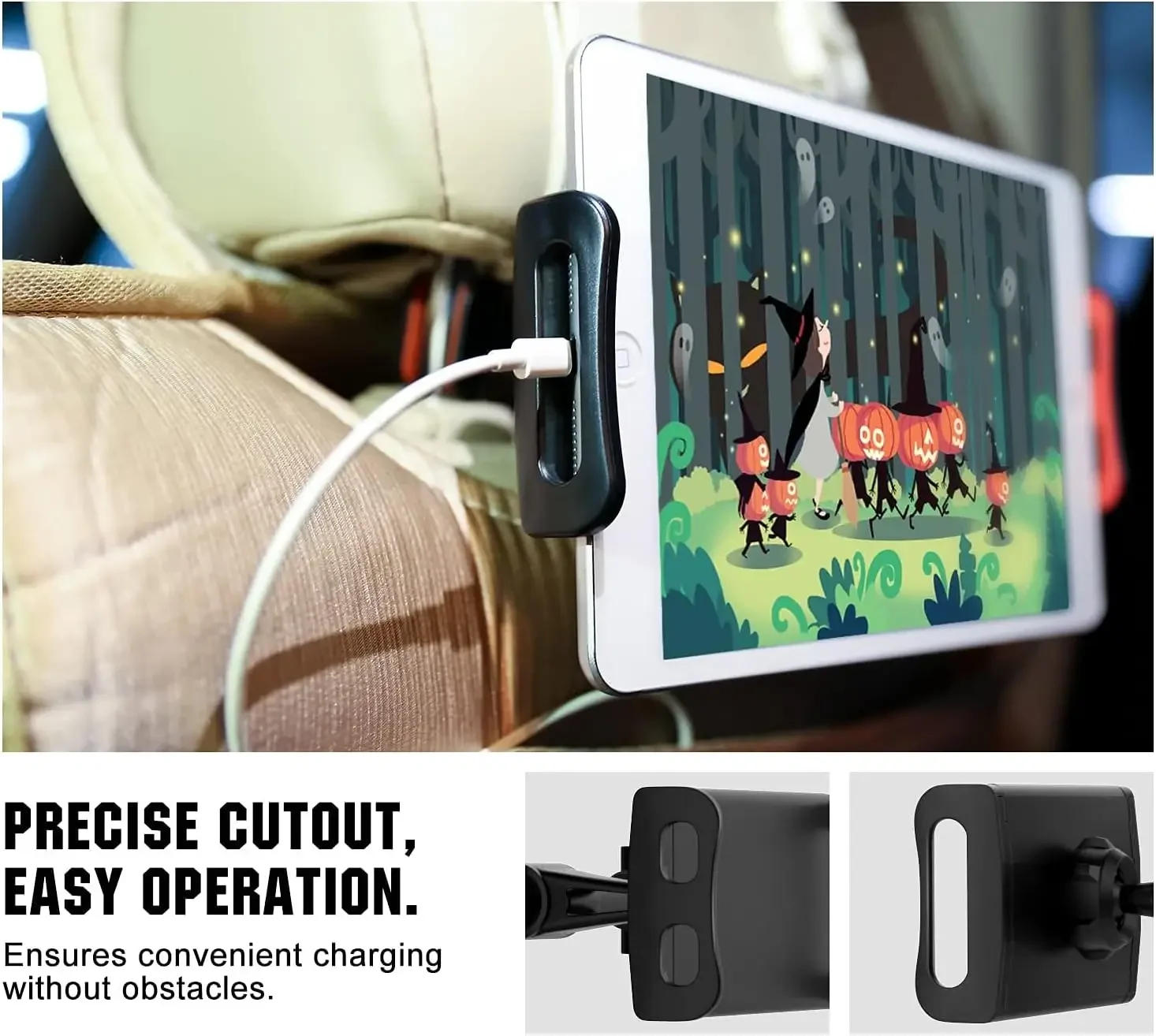 Tablet Holder for Car,ipad Headrest Mount for Tablet/ipad/Phones Car Tablet Holder with 360°Rotating Adjustable
