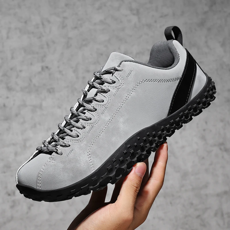 YRZL أحذية خارجية للرجال مقاومة للماء ومضادة للانزلاق أحذية شتوية للمشي لمسافات طويلة أحذية مريحة ومتينة للاستخدام الخارجي للرجال للرحلات بنعل سميك #5