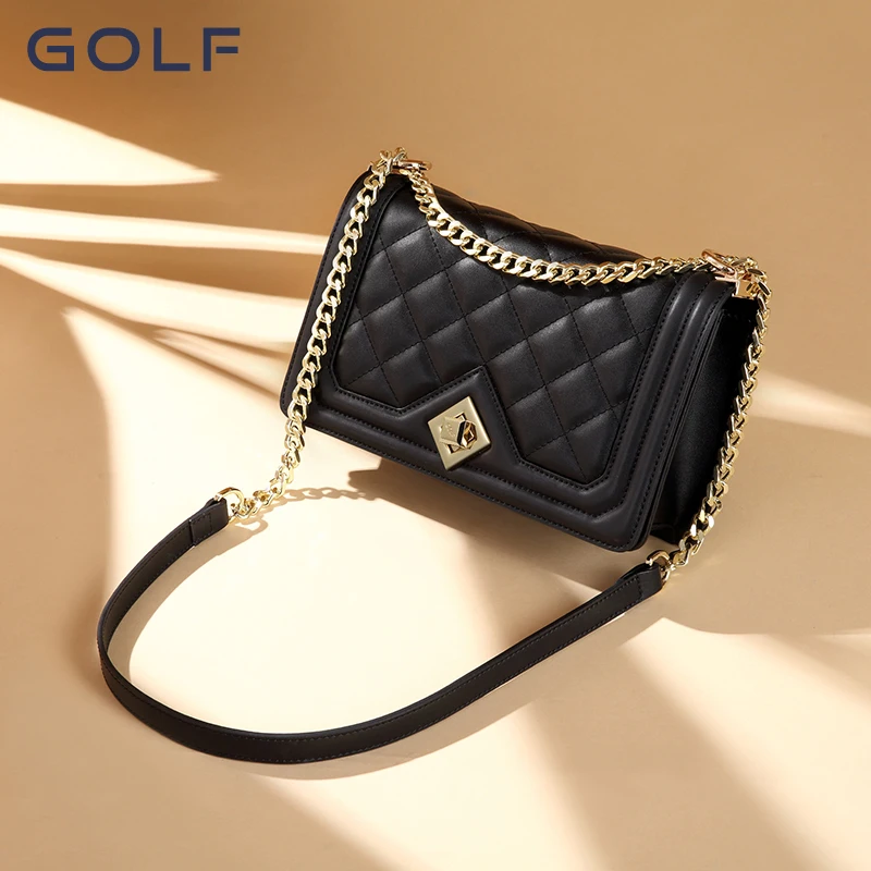 GOLF Crossbody Bag for Women's  Versatile Casual Shoulder Bag with High Quality Small Fragrant Wind Lingge Chain Bag