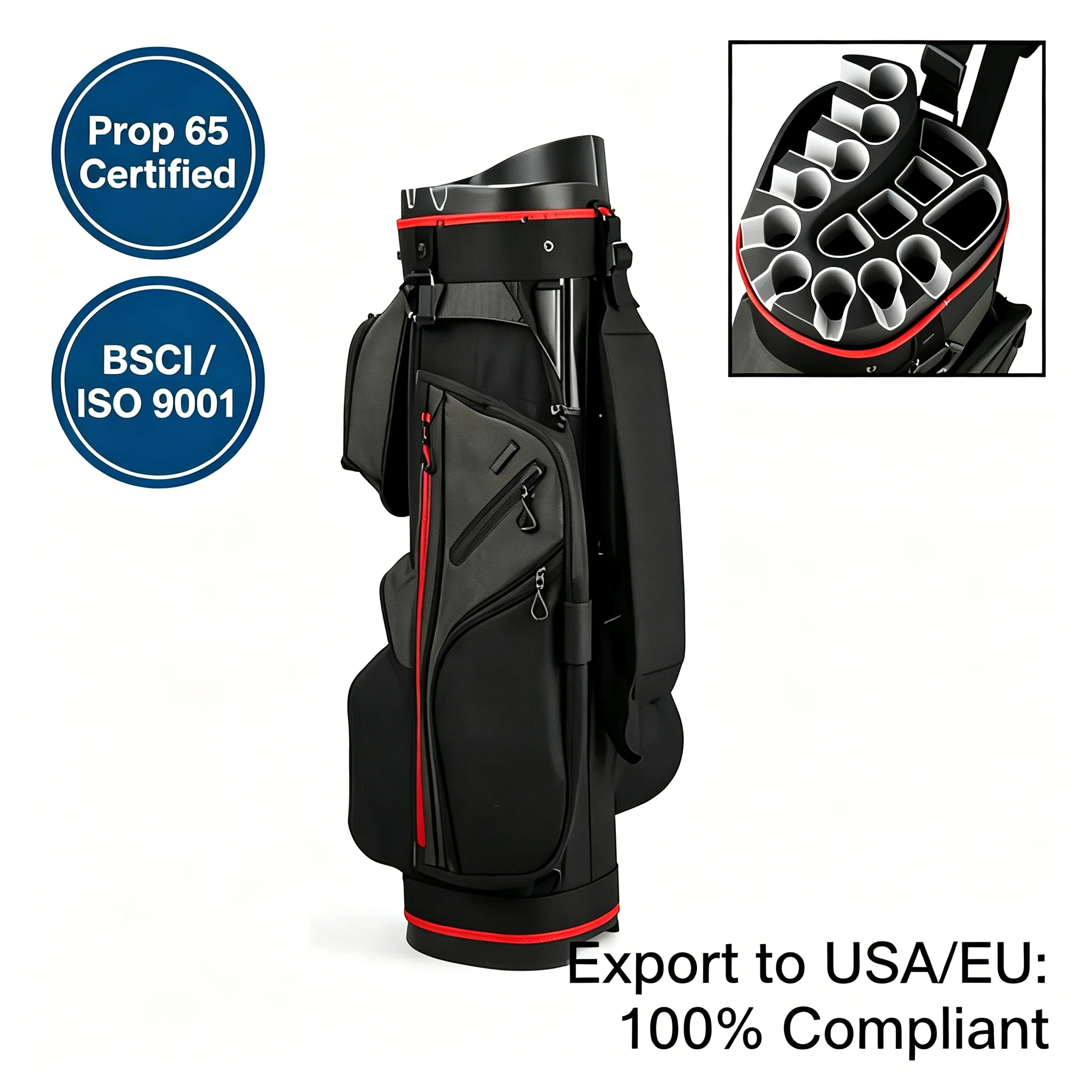 

Golf cart bag 14 compartments, long storage bag, waterproof, lightweight, premium storage, professional equipment carry bag