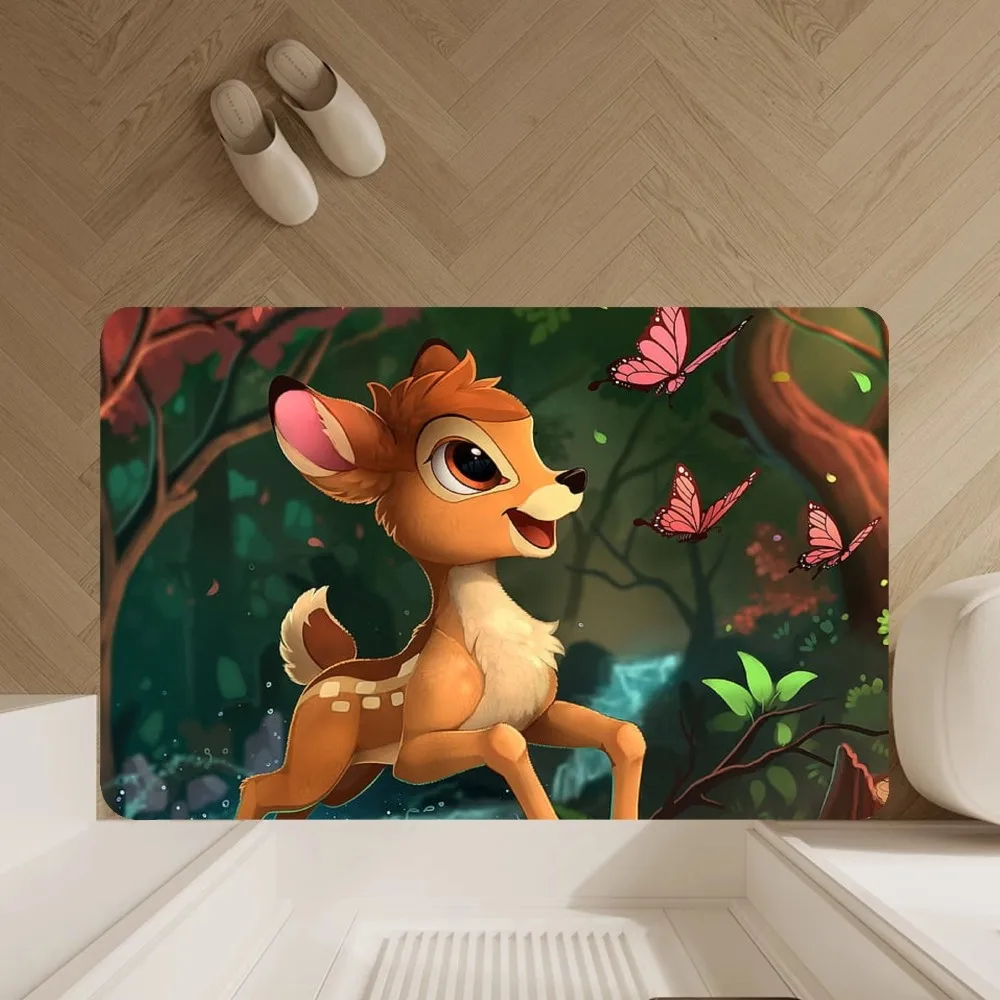 MINISO Disney bambi Floor Mat Anti-Slip Bathroom Kitchen Bedroom Living Room Entrance Rug Home Decor