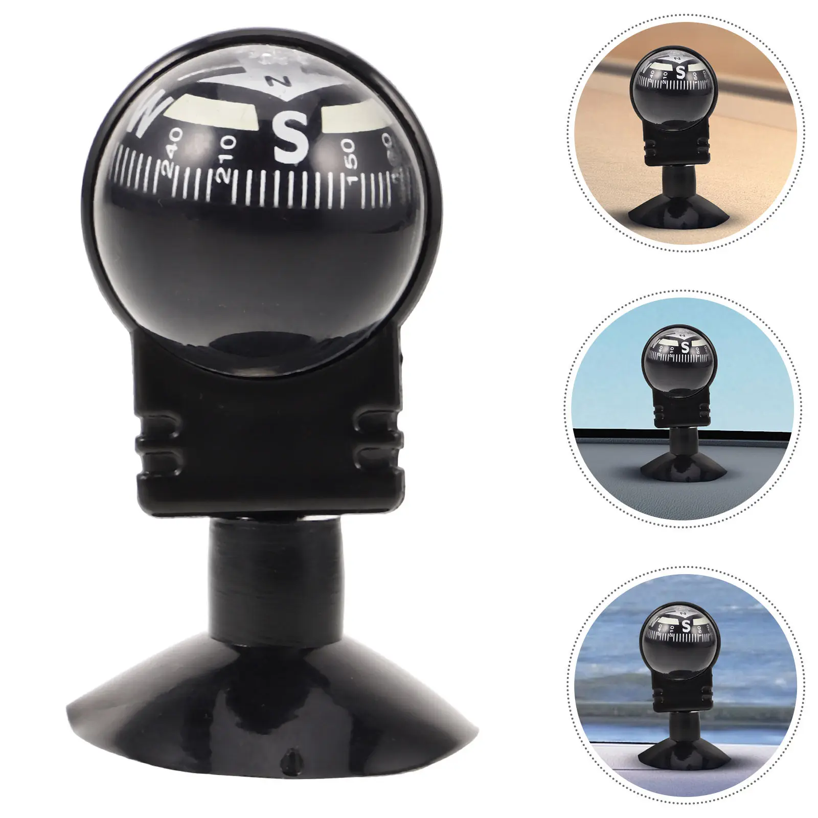 

Foldable Car Compass Suction Base 360 Rotation for Precise Navigation Ideal for Dash Mount Boating Camping and