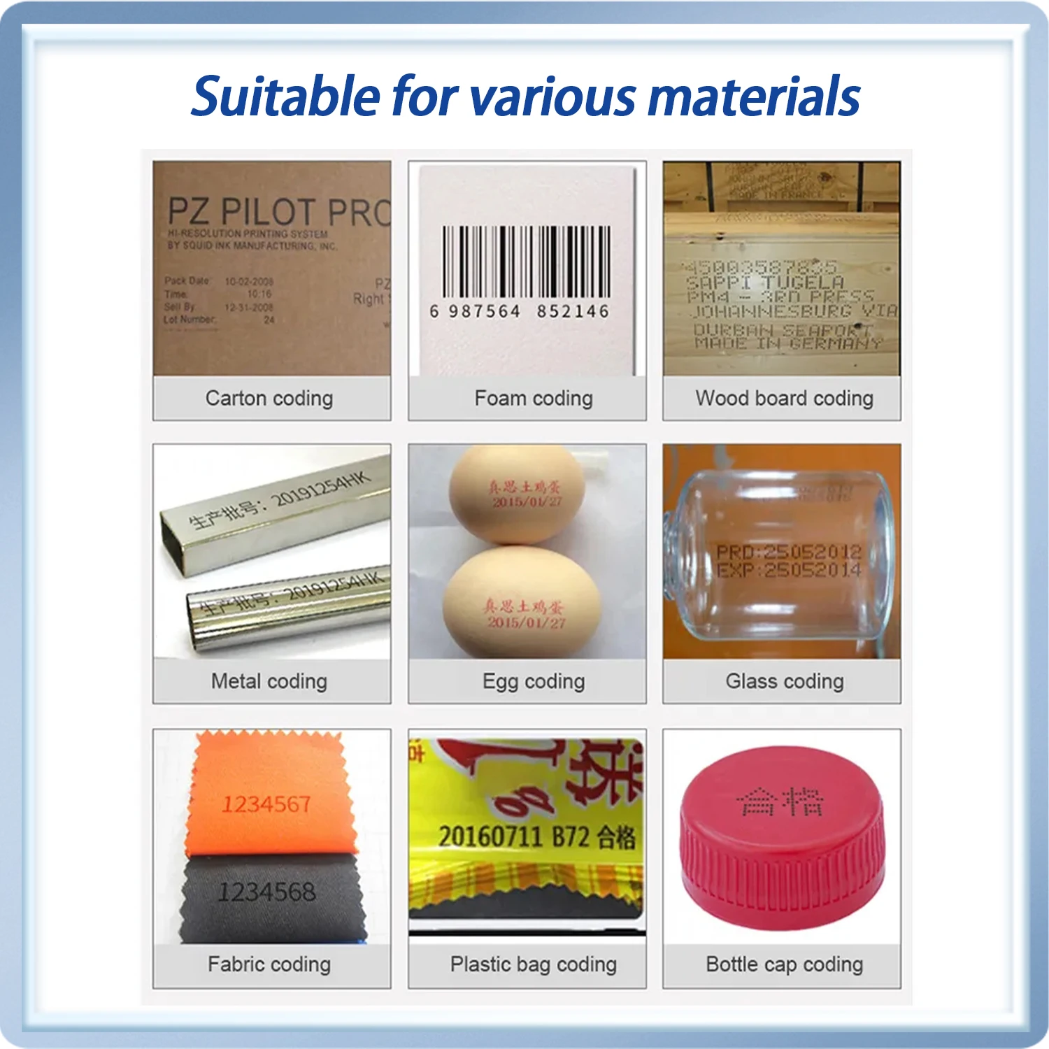 DCODE PRX1000 Stampante termica a getto d'inchiostro Schermo capacitivo da 6,5 pollici Stampante a getto d'inchiostro online Data di scadenza Testo Codice a barre Numero di lotto Coder