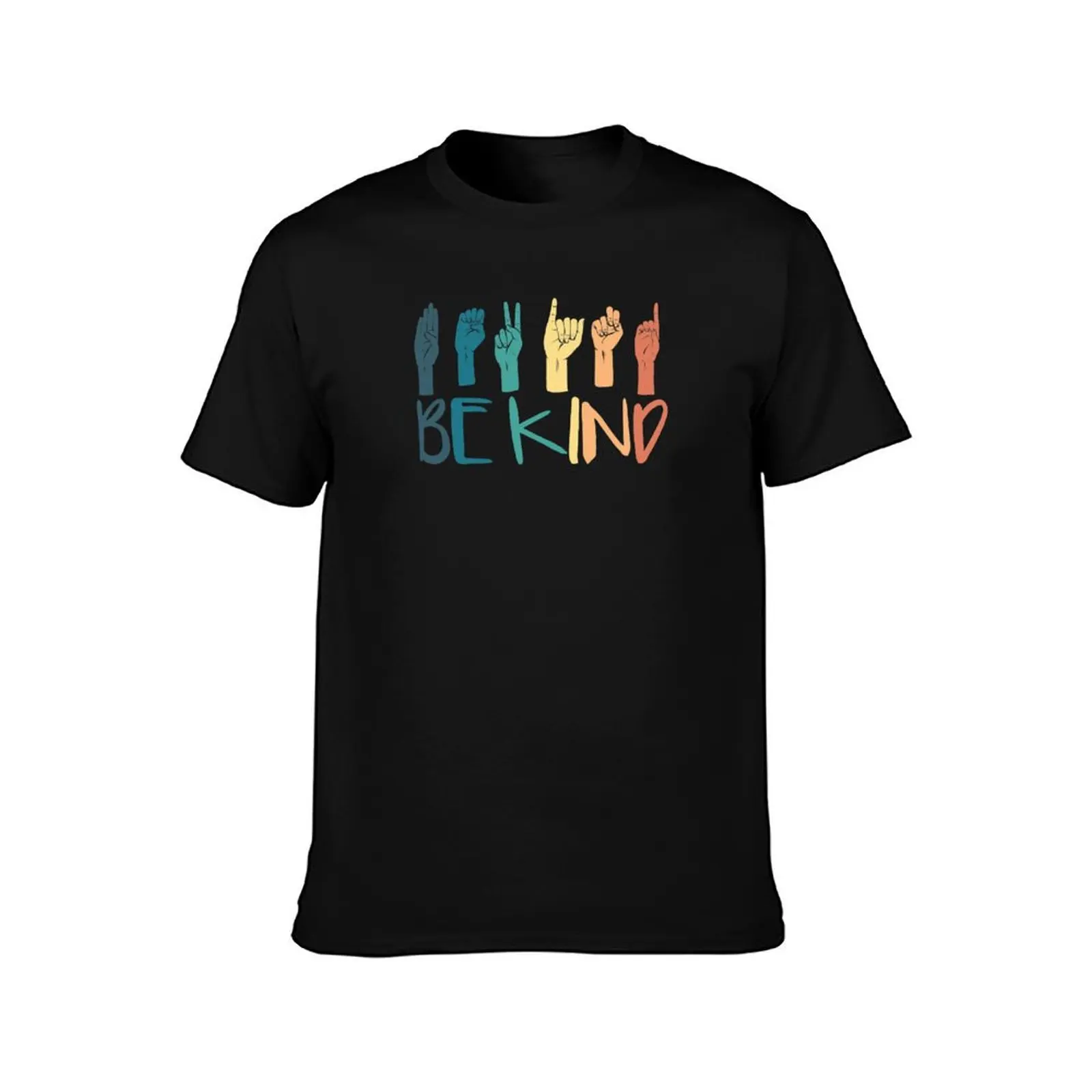 Be Kind Hand Sign Language Teachers Retro Interpreter ASL T-Shirt Work Utility Short Sleeve Shirt T-Shirt