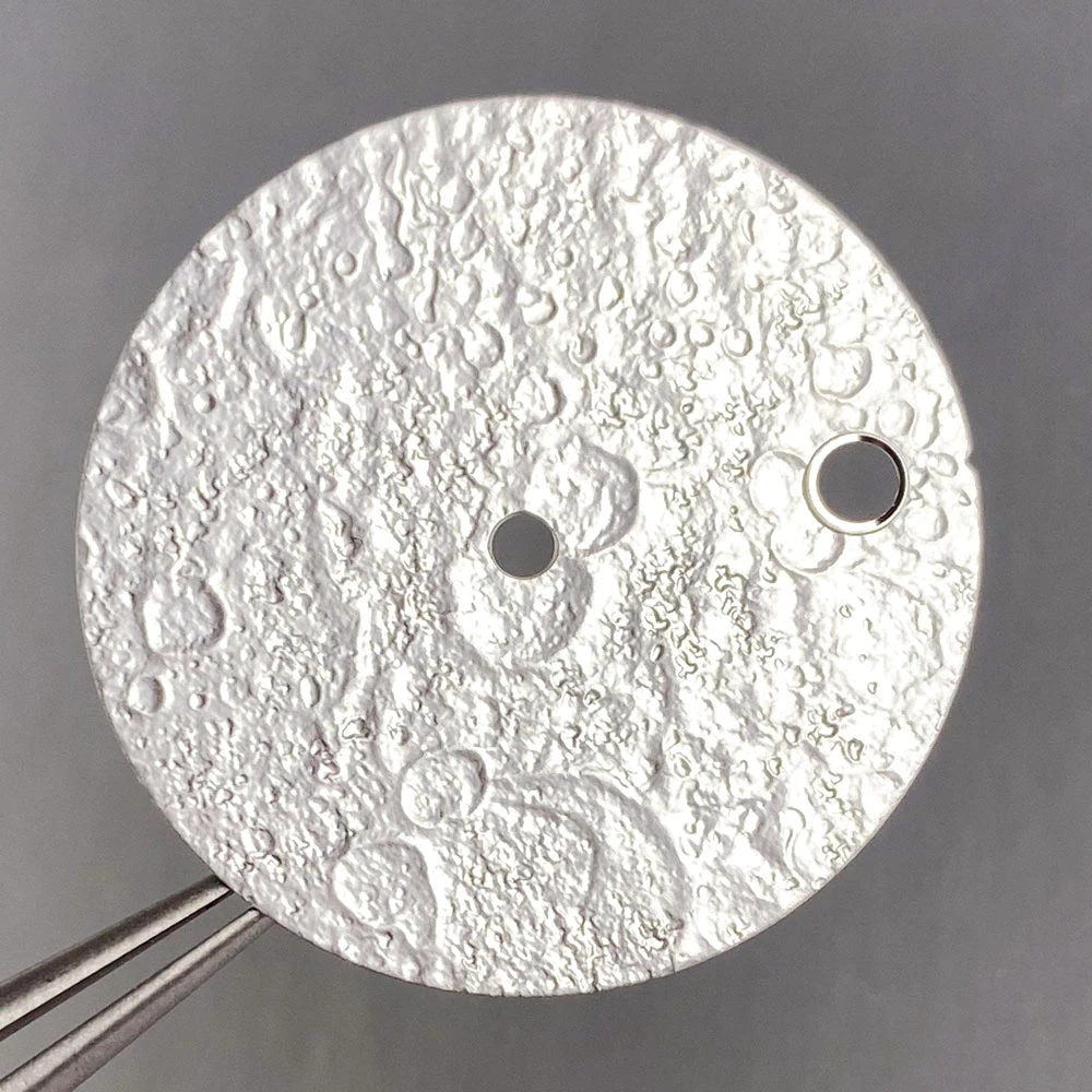 Tandorio 28.5MM Moon Crater Textured Watch Dial Face Silver Black Gray Fit NH35 NH36 NH38 Automatic Movement Watch Replacement