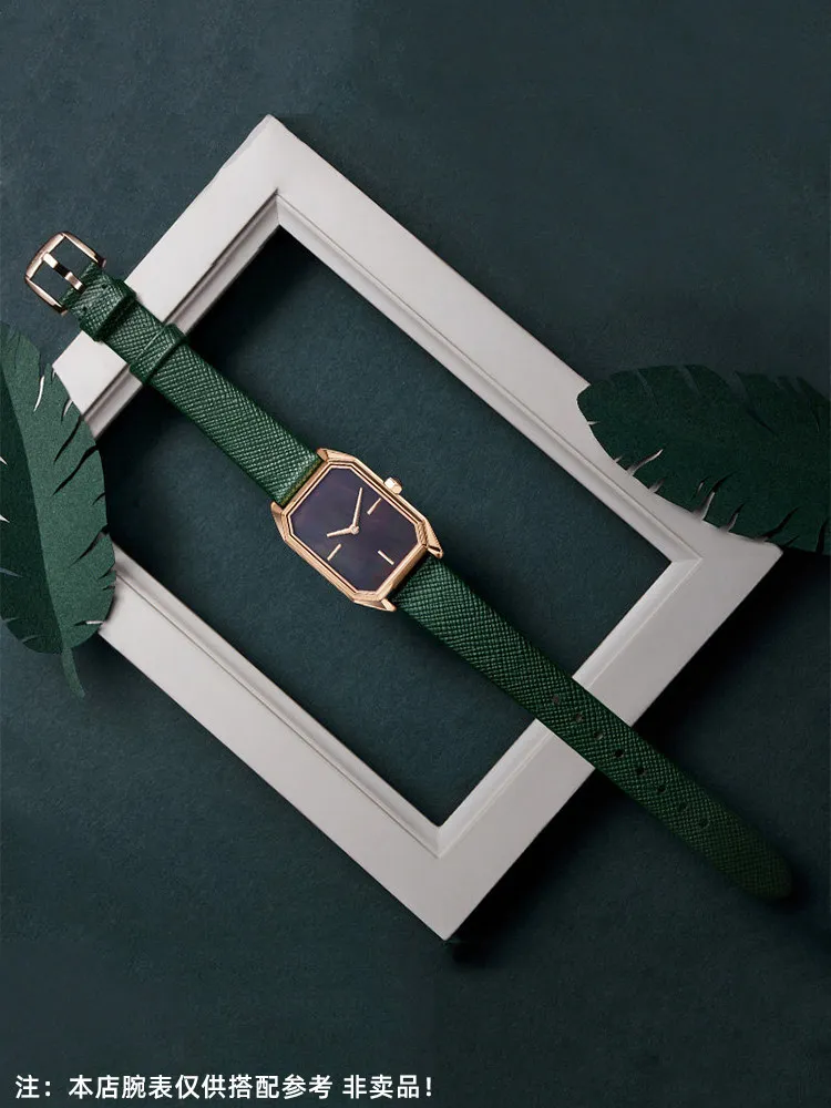 Suitable for Armani Small Green Watch Leather Strap Women AR11149 11139 1726 11150 Lizard Pattern 14mm