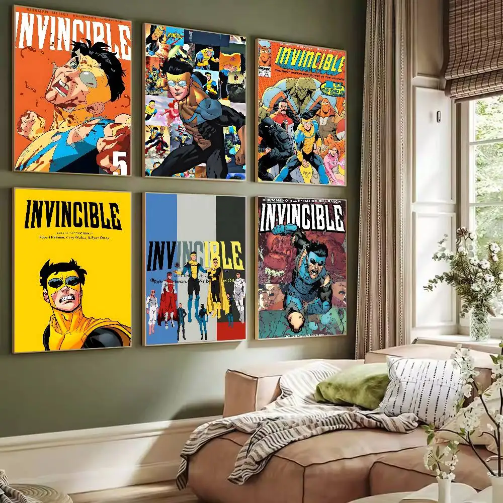 I-Invincible الكرتون أنيمي المشارك ذاتية اللصق الفن ورقة مقاومة للماء ملصق مقهى بار النوم ديكور جدران الغرفة