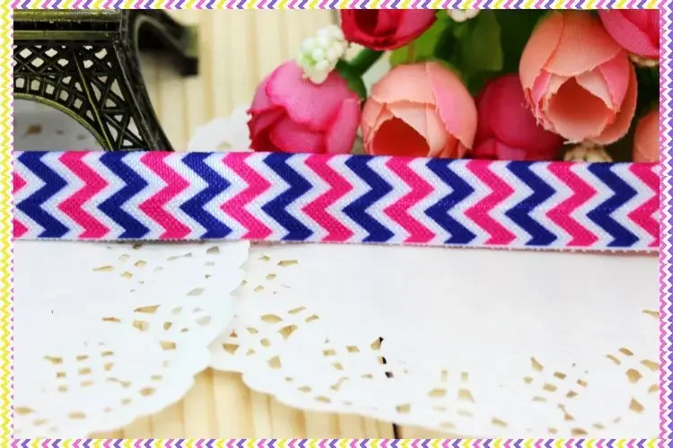 5/8 ''dobre elástico inimigo chevron impresso bandana headwear faixa de cabelo diy decoração atacado OEM B587