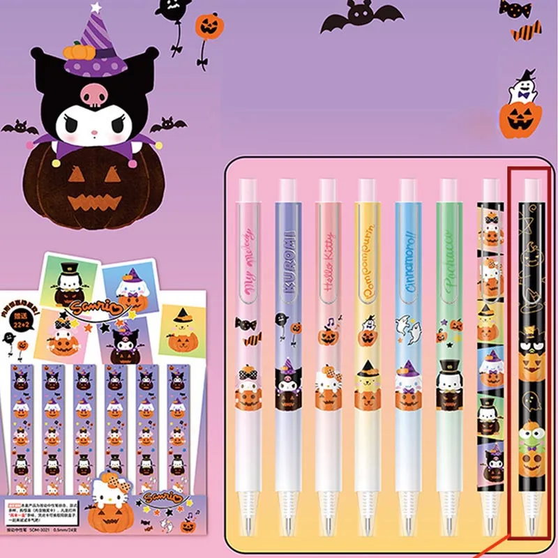 

24pcs/lot Sanrio Halloween Press Gel Pen Creative Pumpkin 0.5mm Black Ink Signature Pens Gift Office School Supplies