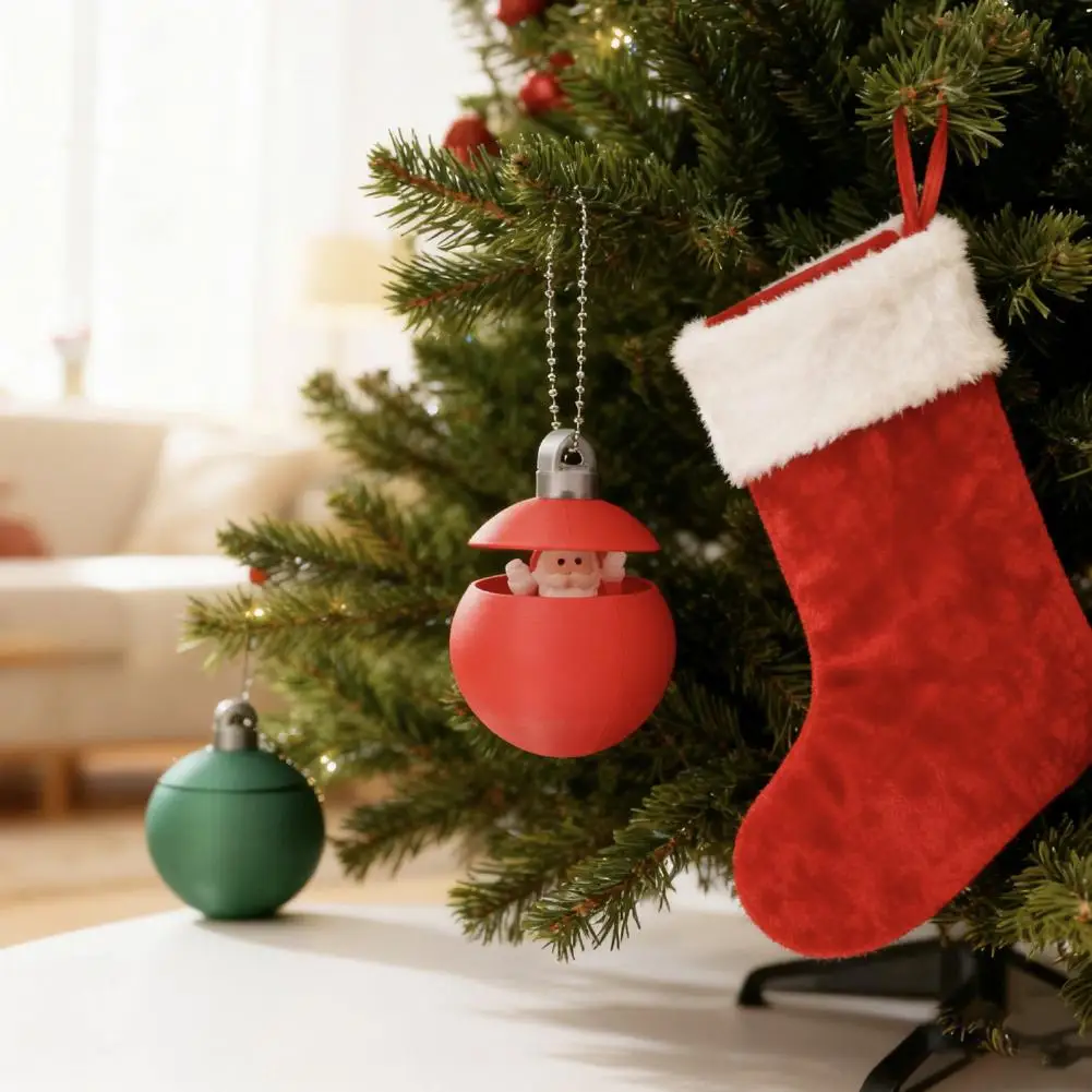 Stilvolle Baumschmuck-Ornamente Festliche 3D-Gedruckte Weihnachtskugeln für Weihnachtsbaum-Dekoration mit Weihnachtsmann-, Rentier- und Schneemann-Designs