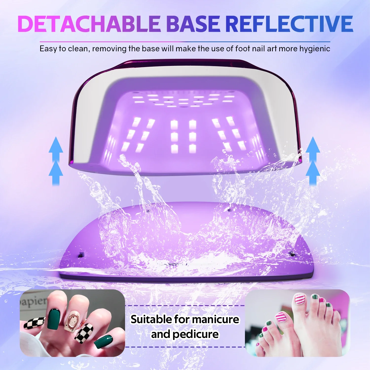 200W Recargeable UV LED Nail Lamp For Curing Gel Nail Polish 48LEDS Nail Dryer With Motion Sensing Professional Manicure Tool