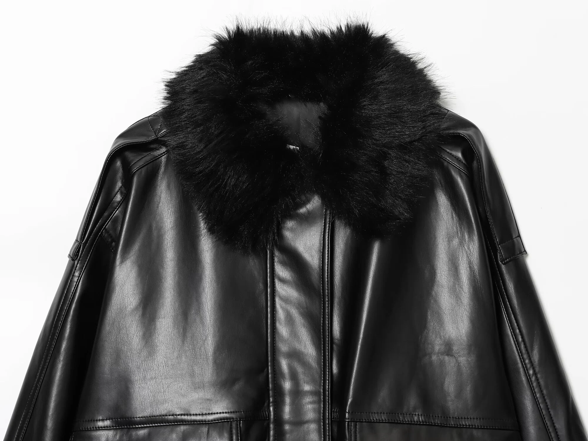 Damenbekleidung im europäischen und amerikanischen Stil, neue Mode, abnehmbare Jacke mit Kunstpelz-Effektkragen
