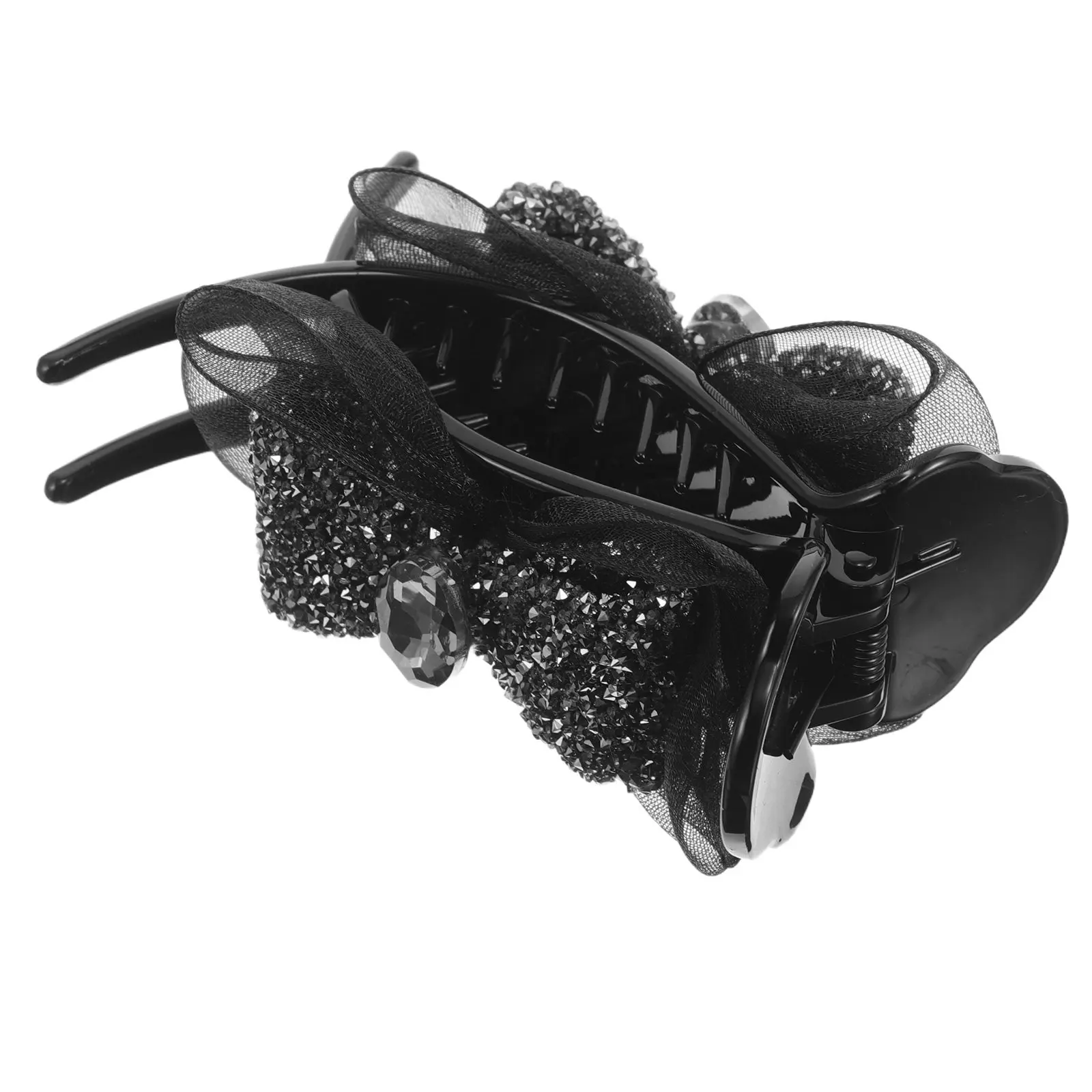 

Rhinestone Bow Hair Clip Women's High Ponytail Claw Multi Functional Bun Updo Party Hairstyle Fancy Hair Accessories