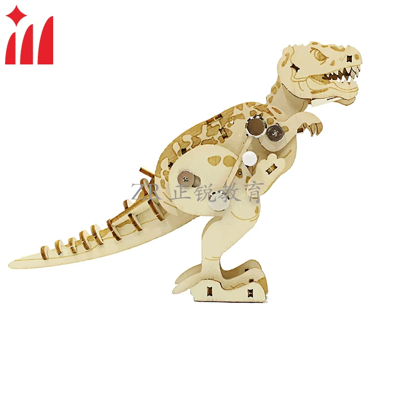 T-Rex Dino Unfinished Wood Crafts Wooden Puzzle STEM Toy Kits Educational DIY Toys for Kids Wooden Slices Decoration