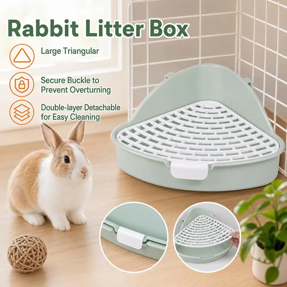 Tragbare Dreieckige Kaninchen-Streuschale Reinigungszubehör für Kleintier-Toilettentrainer Abnehmbare Plastik-Hamstertoilette ﻿ – Detail 2