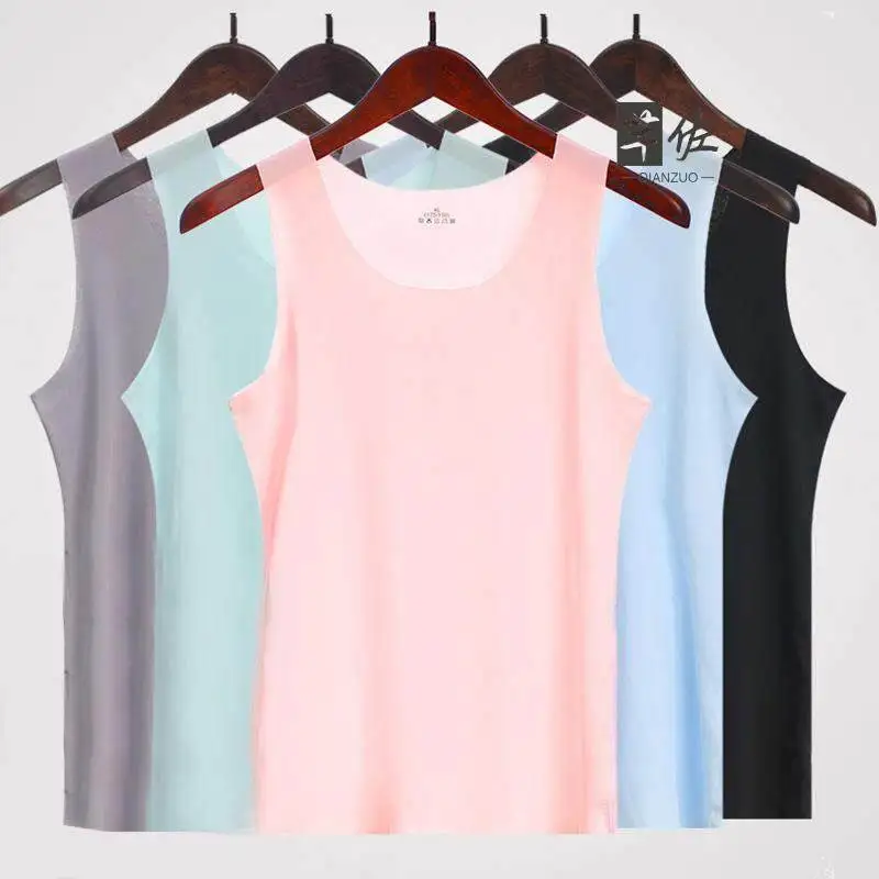 Ladies Seamless Ice-Cool Summer Camisole Underwear Slimming Body Shaper Tank Top Student Wear Comfortable Luxury Fiber