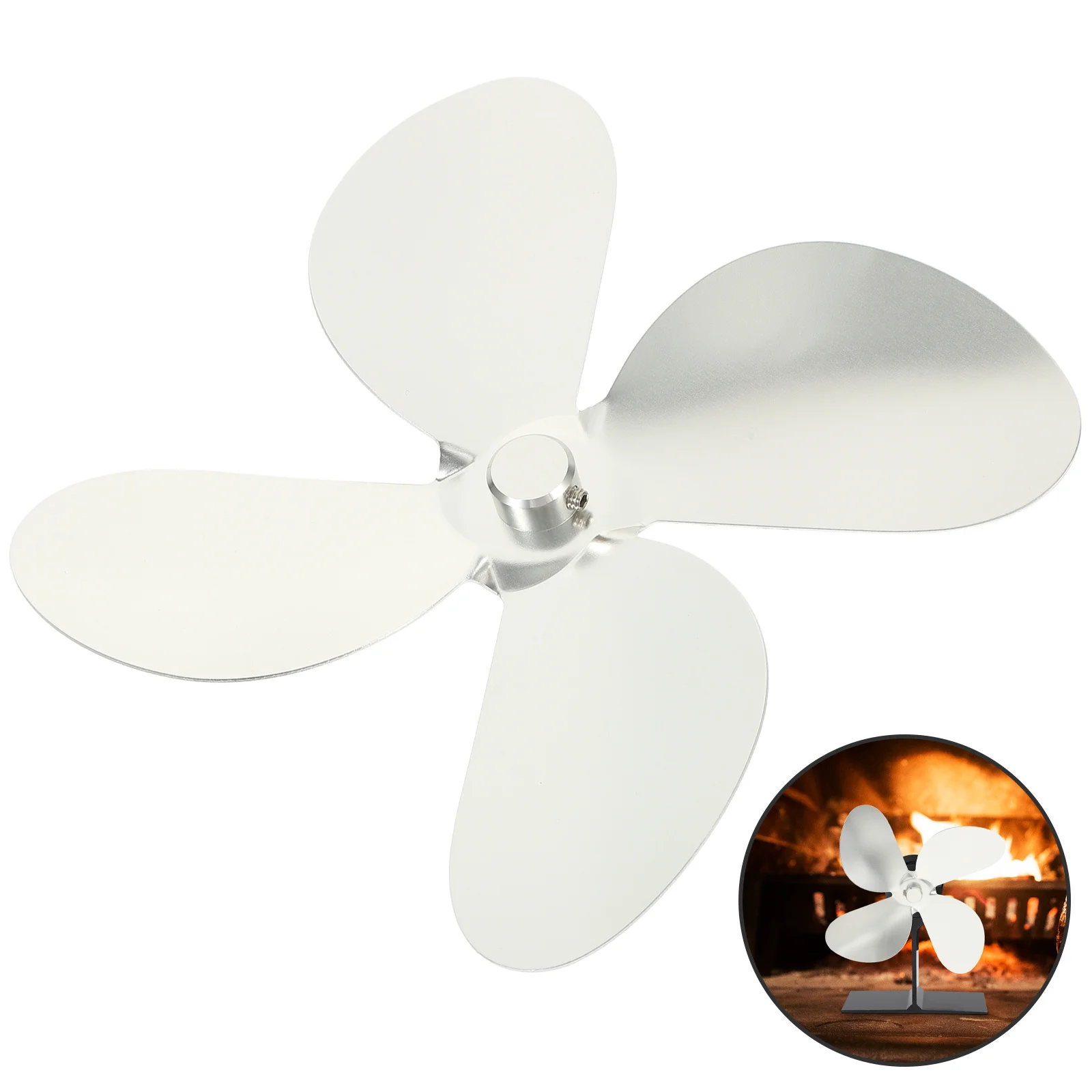 Aluminum Alloy Fan Blade Compact Sturdy Thermal Fan Part For Wood-Burning Stove Gas Fireplace Heat Powered Replacement