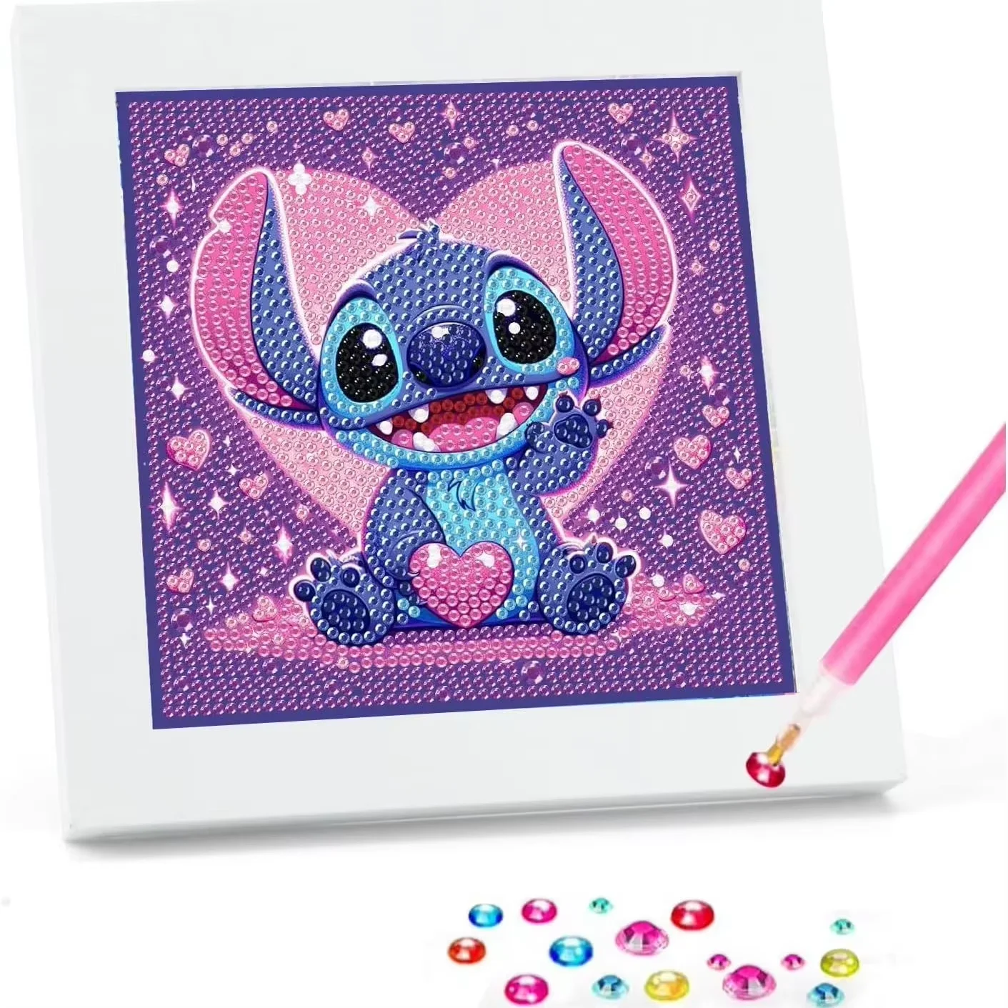 

Stitch DIY diamond painting, cartoon diamond sticker art decoration, framed diamond mosaic home accessories