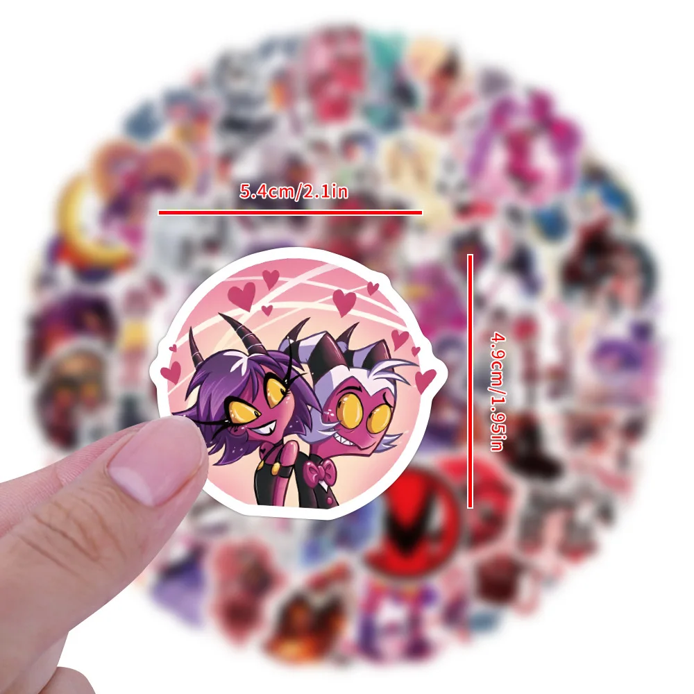 

60/120PCS Helluva Boss Anime Cartoon Stickers Graffiti Decals DIY Laptop Luggage Phone Notebook Car Funny Sticker Kids Toy Gifts