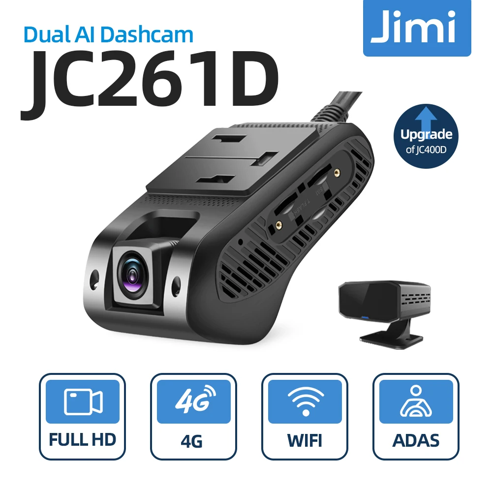 مُراقبة الأمان في السيارة بجودة عالية: تقييم كاميرا DVR بجودة HD من Jimi JC261D مع دعم 4G وذكاء اصطناعي