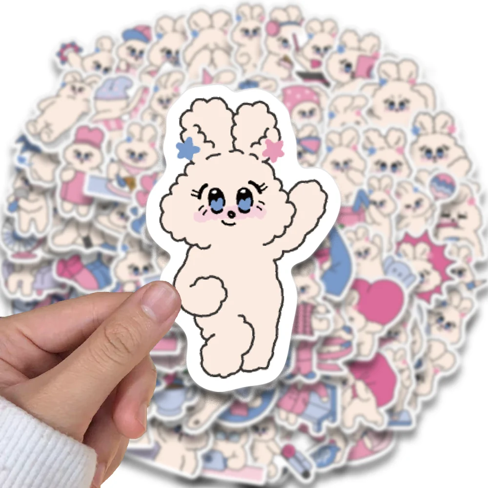 90pcs Kawaii Lollipop Bunny Stickers for  Notebook Diary Skateboard Water cup Suitcase Cartoon Cute Wholesale Decals